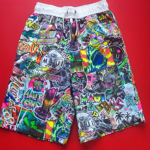 Maui and sons boy's swimming pants size M 10/12 - Picture 2 of 7